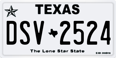 TX license plate DSV2524