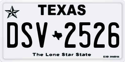 TX license plate DSV2526