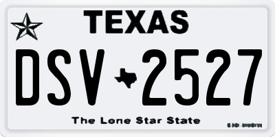 TX license plate DSV2527