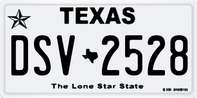 TX license plate DSV2528