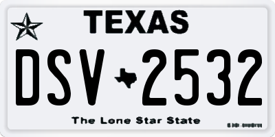 TX license plate DSV2532