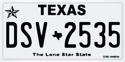 TX license plate DSV2535