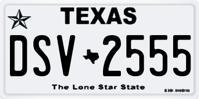 TX license plate DSV2555