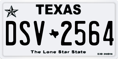 TX license plate DSV2564