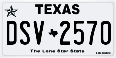 TX license plate DSV2570