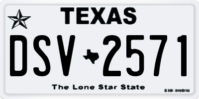 TX license plate DSV2571