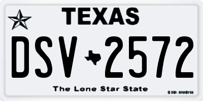 TX license plate DSV2572