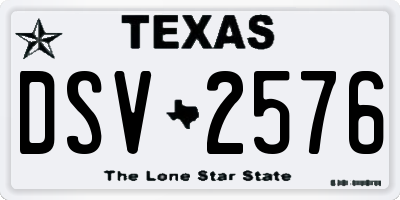 TX license plate DSV2576