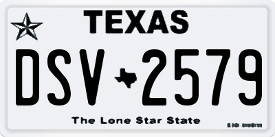 TX license plate DSV2579