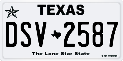 TX license plate DSV2587