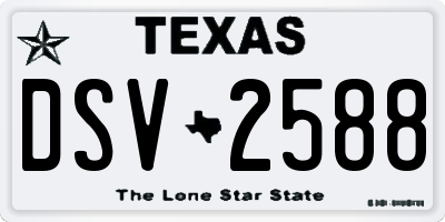 TX license plate DSV2588