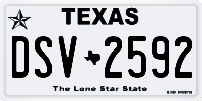 TX license plate DSV2592