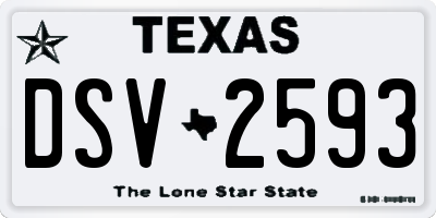 TX license plate DSV2593
