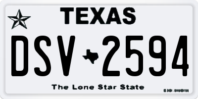 TX license plate DSV2594