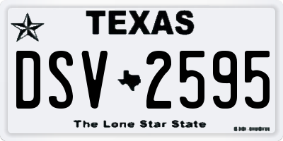 TX license plate DSV2595