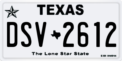 TX license plate DSV2612