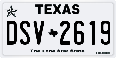 TX license plate DSV2619