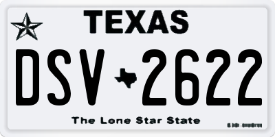 TX license plate DSV2622