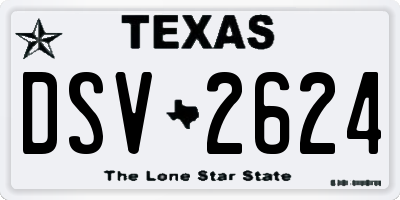 TX license plate DSV2624