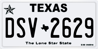 TX license plate DSV2629
