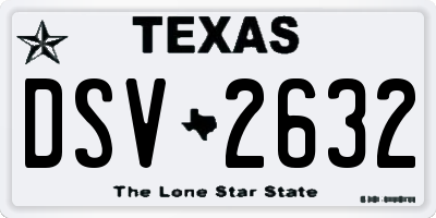 TX license plate DSV2632