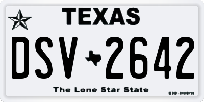TX license plate DSV2642