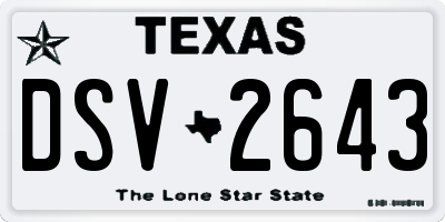 TX license plate DSV2643