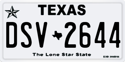 TX license plate DSV2644