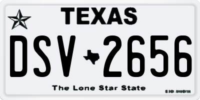 TX license plate DSV2656