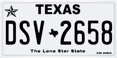 TX license plate DSV2658