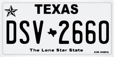 TX license plate DSV2660