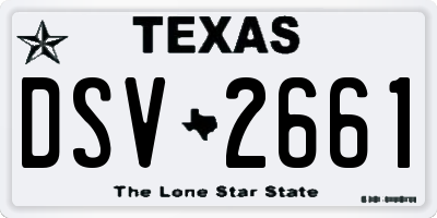 TX license plate DSV2661