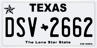 TX license plate DSV2662