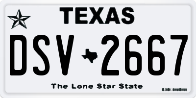 TX license plate DSV2667