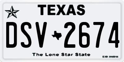 TX license plate DSV2674