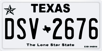 TX license plate DSV2676
