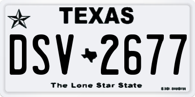 TX license plate DSV2677