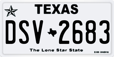 TX license plate DSV2683