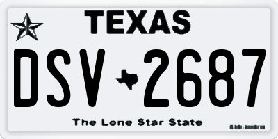 TX license plate DSV2687