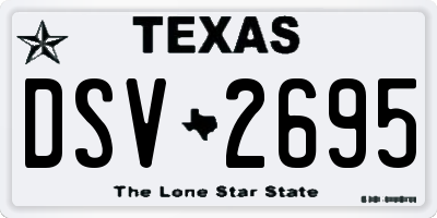 TX license plate DSV2695