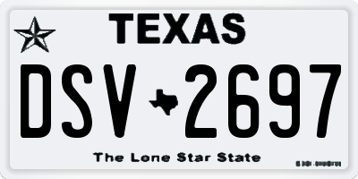 TX license plate DSV2697