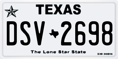 TX license plate DSV2698