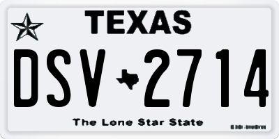 TX license plate DSV2714