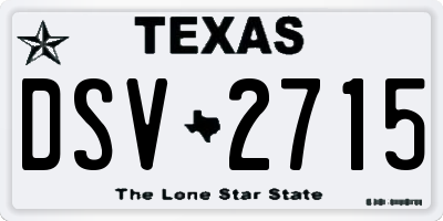 TX license plate DSV2715