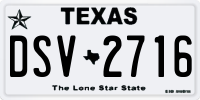 TX license plate DSV2716