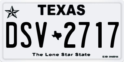 TX license plate DSV2717