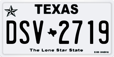 TX license plate DSV2719