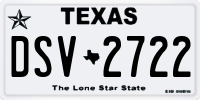TX license plate DSV2722