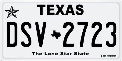 TX license plate DSV2723