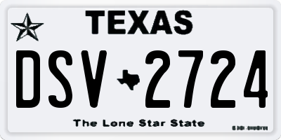 TX license plate DSV2724